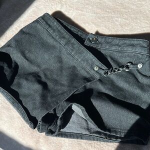 Forever 21 Black Jean Shorts with Chain Detail